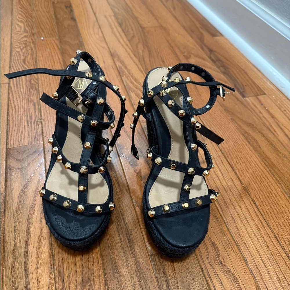 Black Studded Women's Sandals